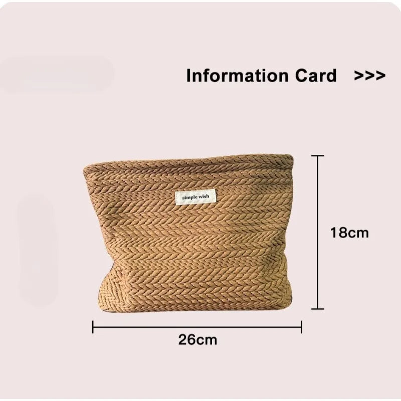 Handwoven Crochet Makeup Bag – Zipper Cotton Cosmetic Pouch Cosmetic Pouch Zpaxo