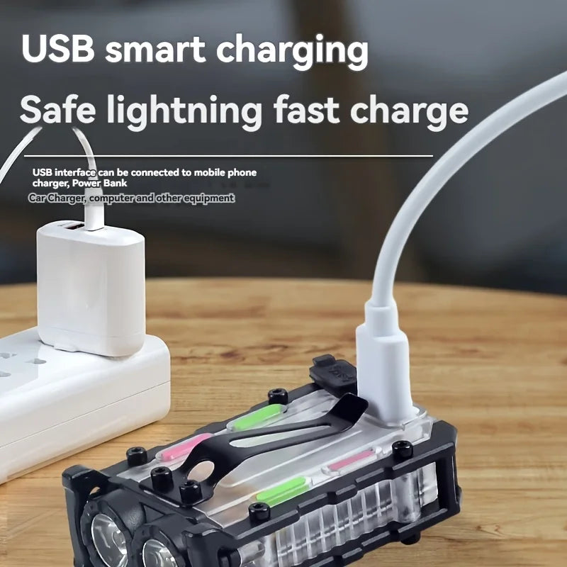 Mini USB Rechargeable LED Keychain Flashlight – 8-Mode EDC Torch