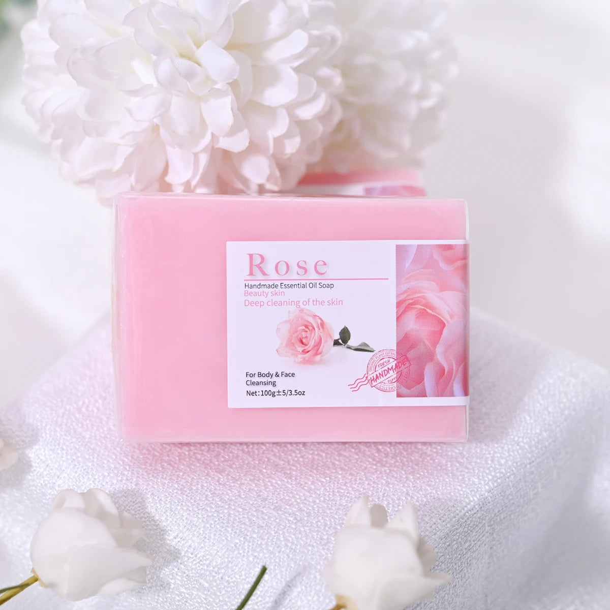 Handmade Rose & Olive Oil Soap – 100g Hydrating Bar Handmade Bar Soap Zpaxo