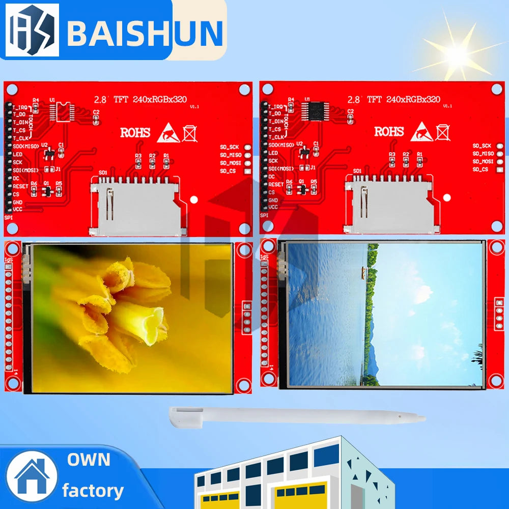 2 8 240x320 SPI TFT LCD Serial Port Module PCB Adapter Micro SD Zpaxo