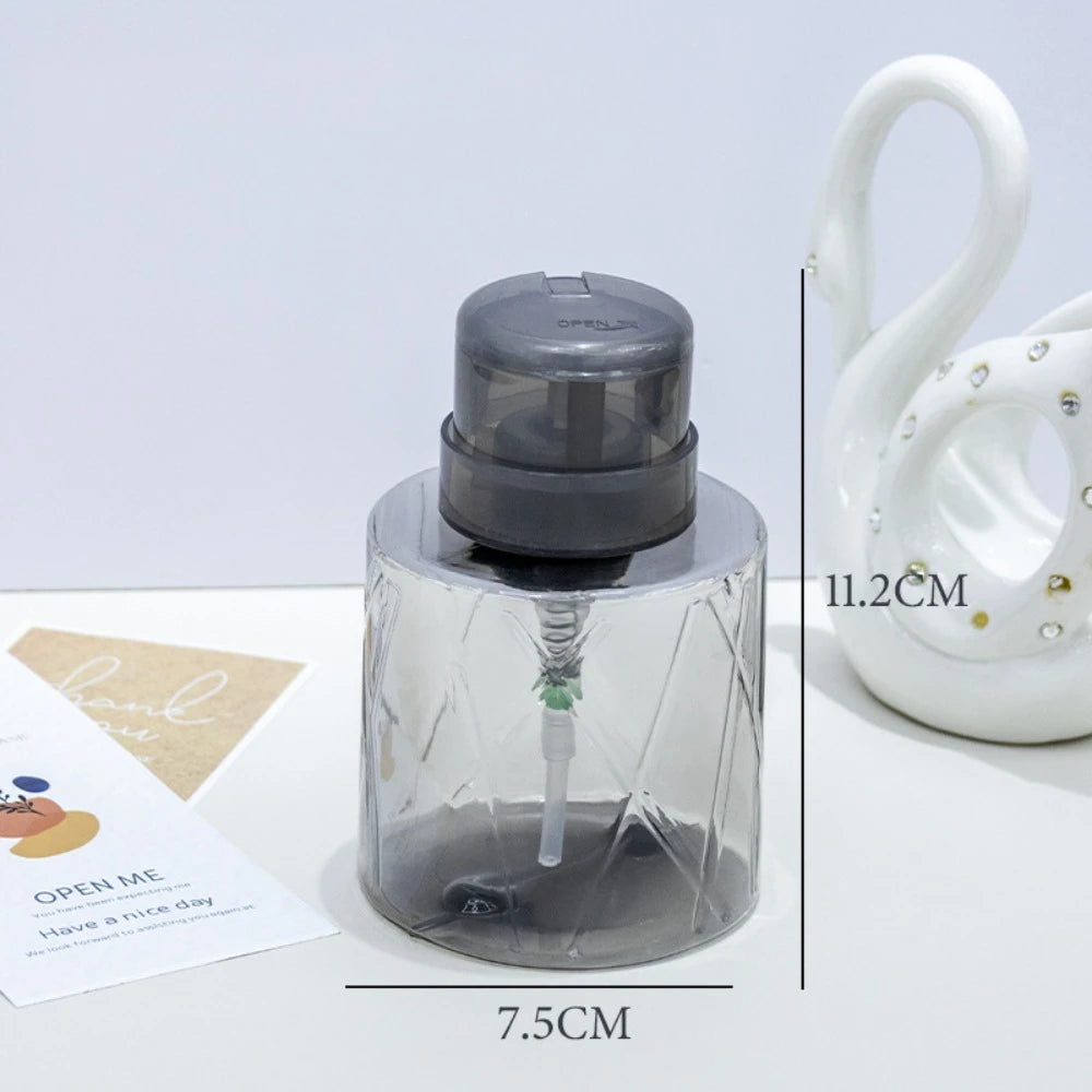 Lockable Refillable Bottle Nail Manicure Cleaner Plastic Makeup Zpaxo Transparent Black