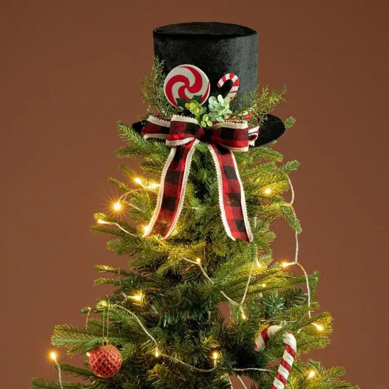 Stylish Black Cloth Christmas Star Ornament Ribbon Bowknot Tree