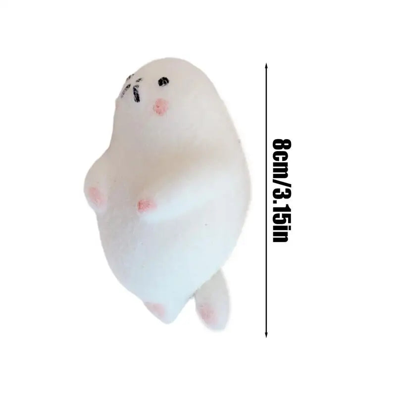 White Seal Toy Simulation Soft Fidget Sensory Toys 8cm Funny Animal Plushies Colorful Animal Balls For Home Studio School Zpaxo