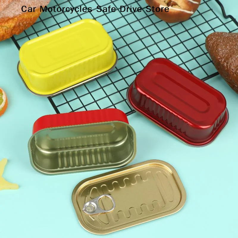 CM2Pcs Empty Mini Tin Box Sealed Food Can Pull Ring Cover Metal