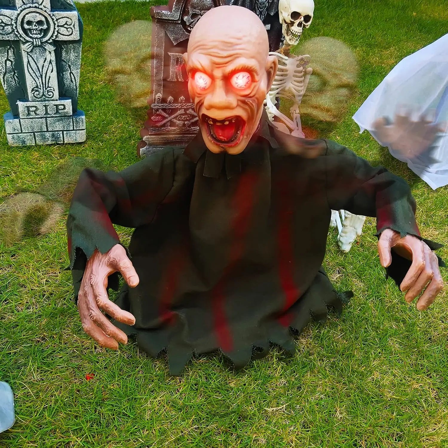 Halloween Voice-activated Pop-up Decor Plug-in Scary Jumping Ghost
