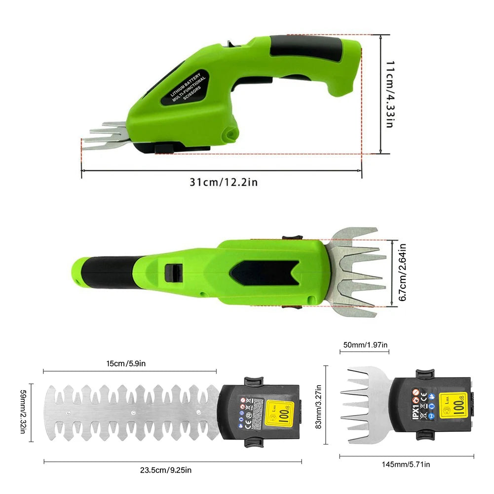 1 Cordless Electric Hedge Trimmer Rechargeable Grass Weeding Pruning