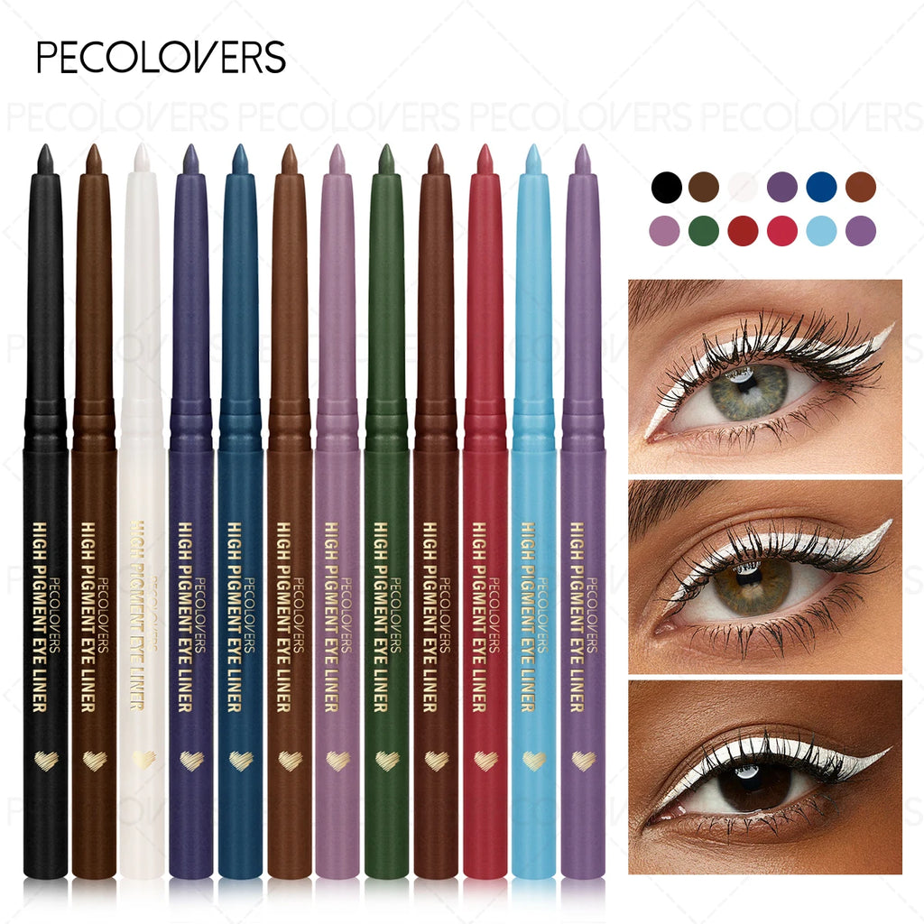 1PC Matte Black Green Waterproof Eyeliner Pencil Sweatproof Quick Dry Easy To Wear High Pigment Eye Liner Pen Eye Makeup Tool Zpaxo