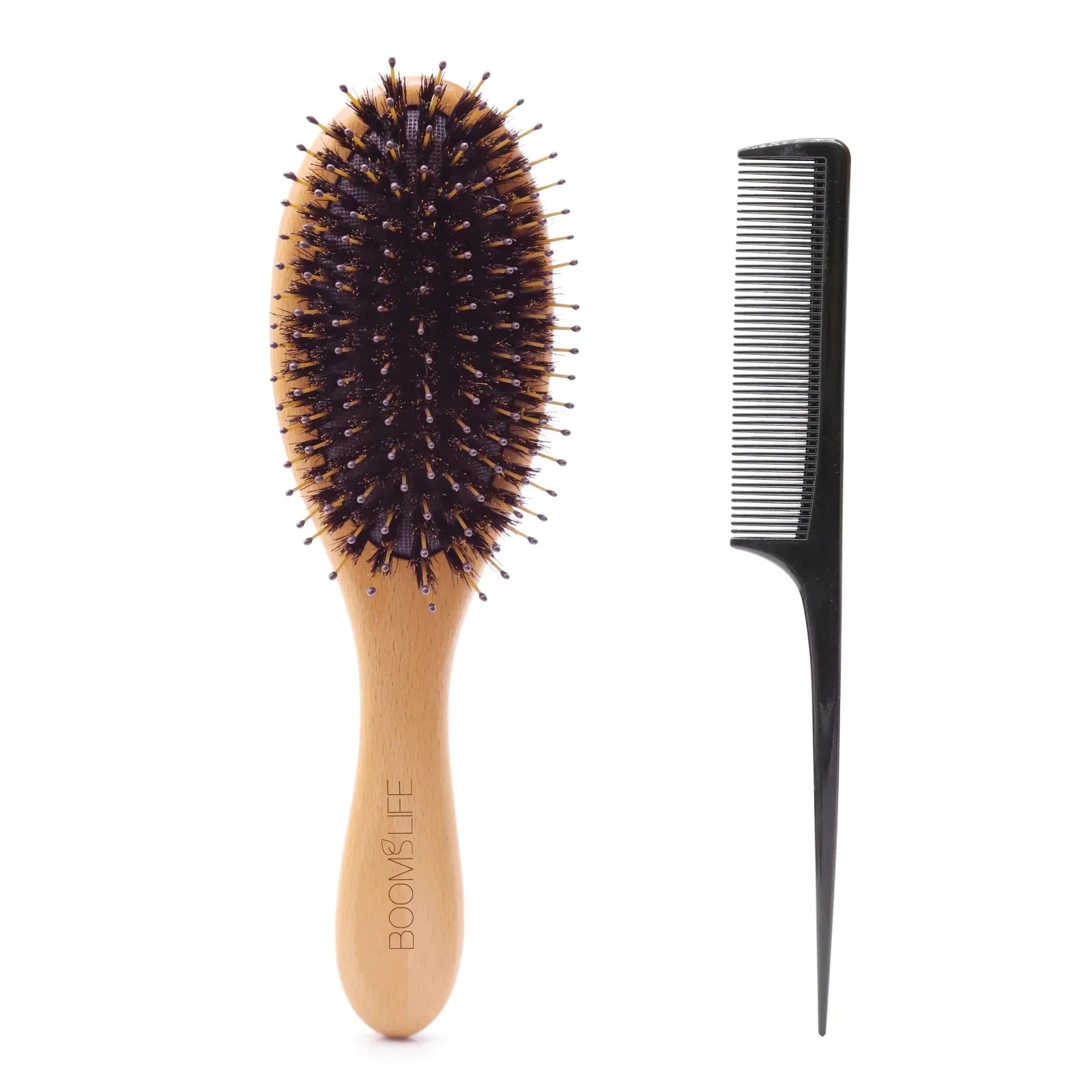 Custom Boar Bristle Hair Brush Women Hair Anti-Static Scalp Massage Comb Wood Hair Brush for Curly Thick Long Hair Detangler Zpaxo