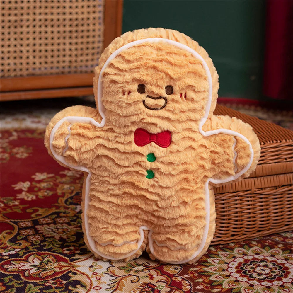 Christmas gift gingerbread man holiday gift box Christmas tree plush doll INS cute comfortable sofa pillow decoration cushion Zpaxo Gingerbread Man B 20cm