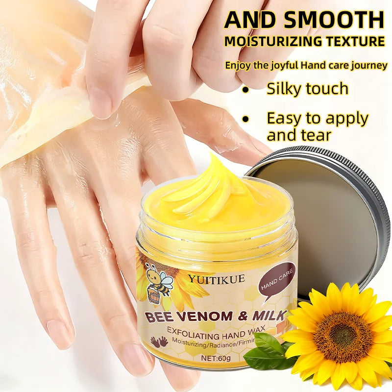 Bee Venom Milk Exfoliating Hand Wax Mask 60g | Peel & Firm Hand Wax Mask Zpaxo
