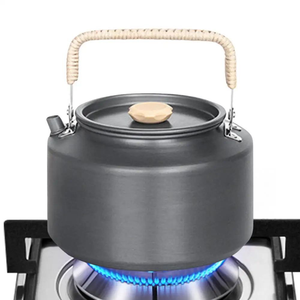 Portable Camping Kettle Ergonomic Metal Lightweight Tea Pot Silicone