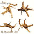 4pcs Random Shaped Aquarium Driftwood Reptile Habitat Decoration, Varying Sizes, Suitable For Aquariums And Breeding Boxes Zpaxo 4pcs