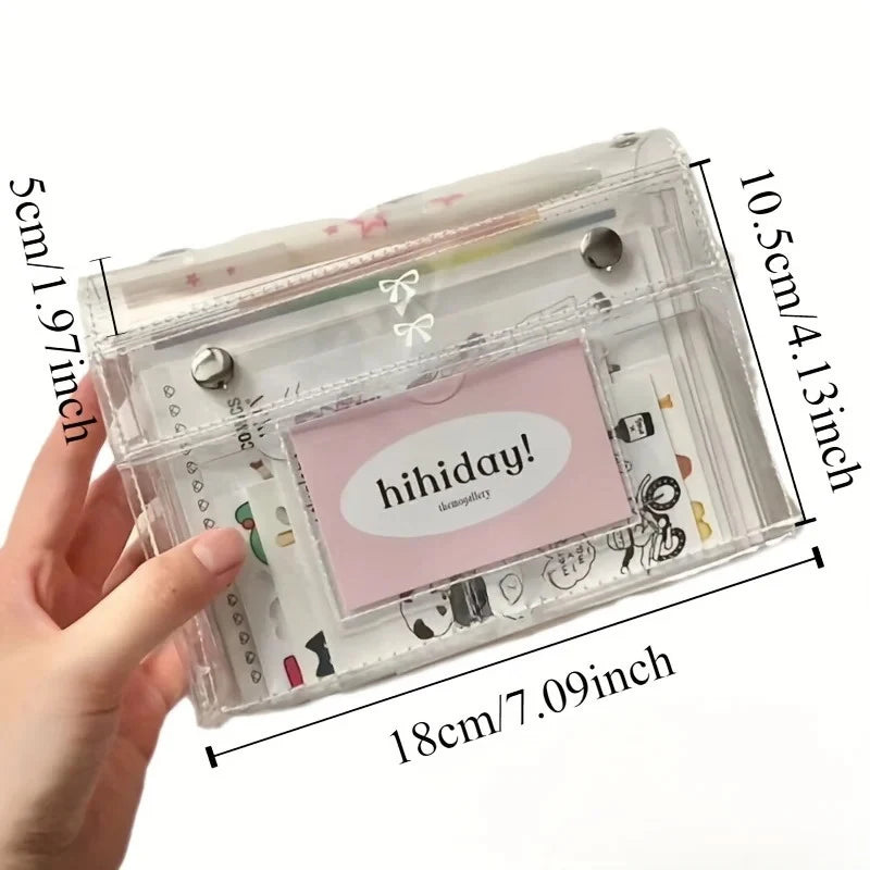 CMCute Bow 4-Layer PVC Transparent Makeup Bag Travel Toiletry