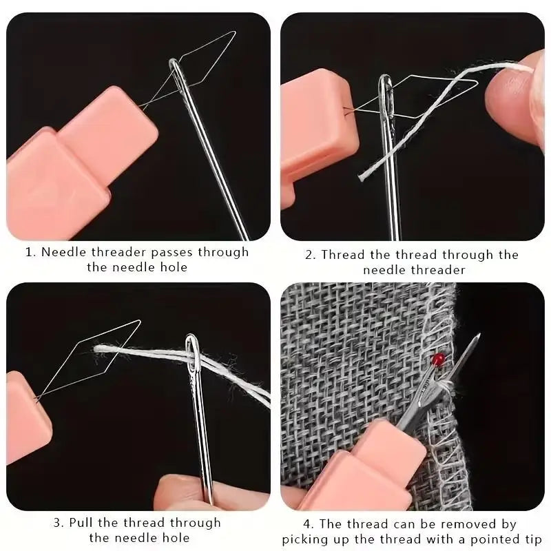 2pcs Dual-Purpose Needle Threader & Thread Picker, Portable with Case, Easy-to-Use for Seniors Zpaxo
