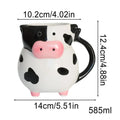 Cow Pattern Coffee Mug Cute Ceramic Milk Cup Handle Tea Chocolate