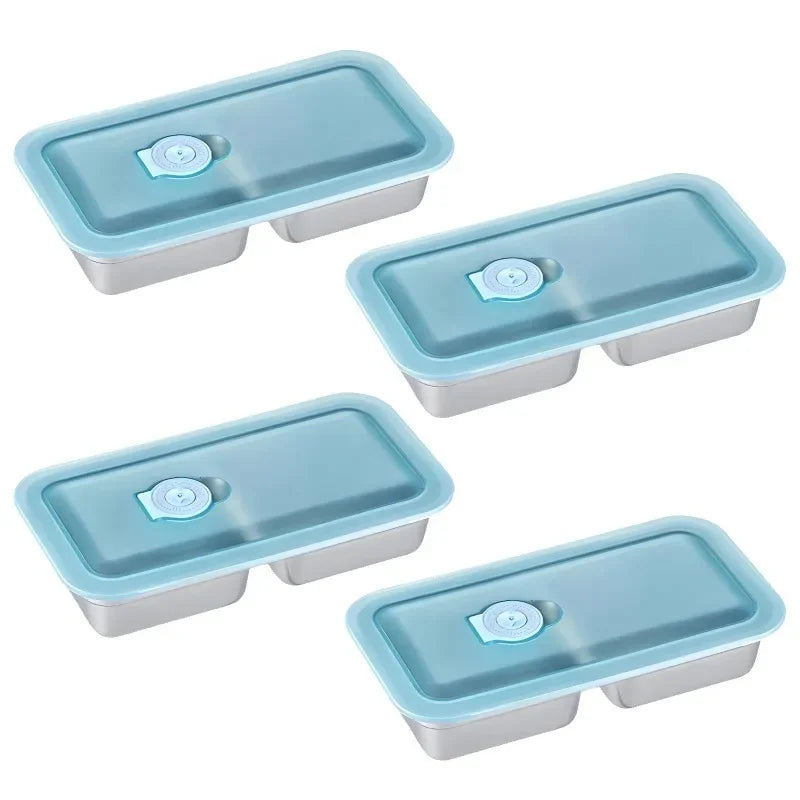 Reusable Stainless steel double compartment lunch box with lids,Stainless Steel Lunch Snack Box,Food Storage Containers liyi Zpaxo