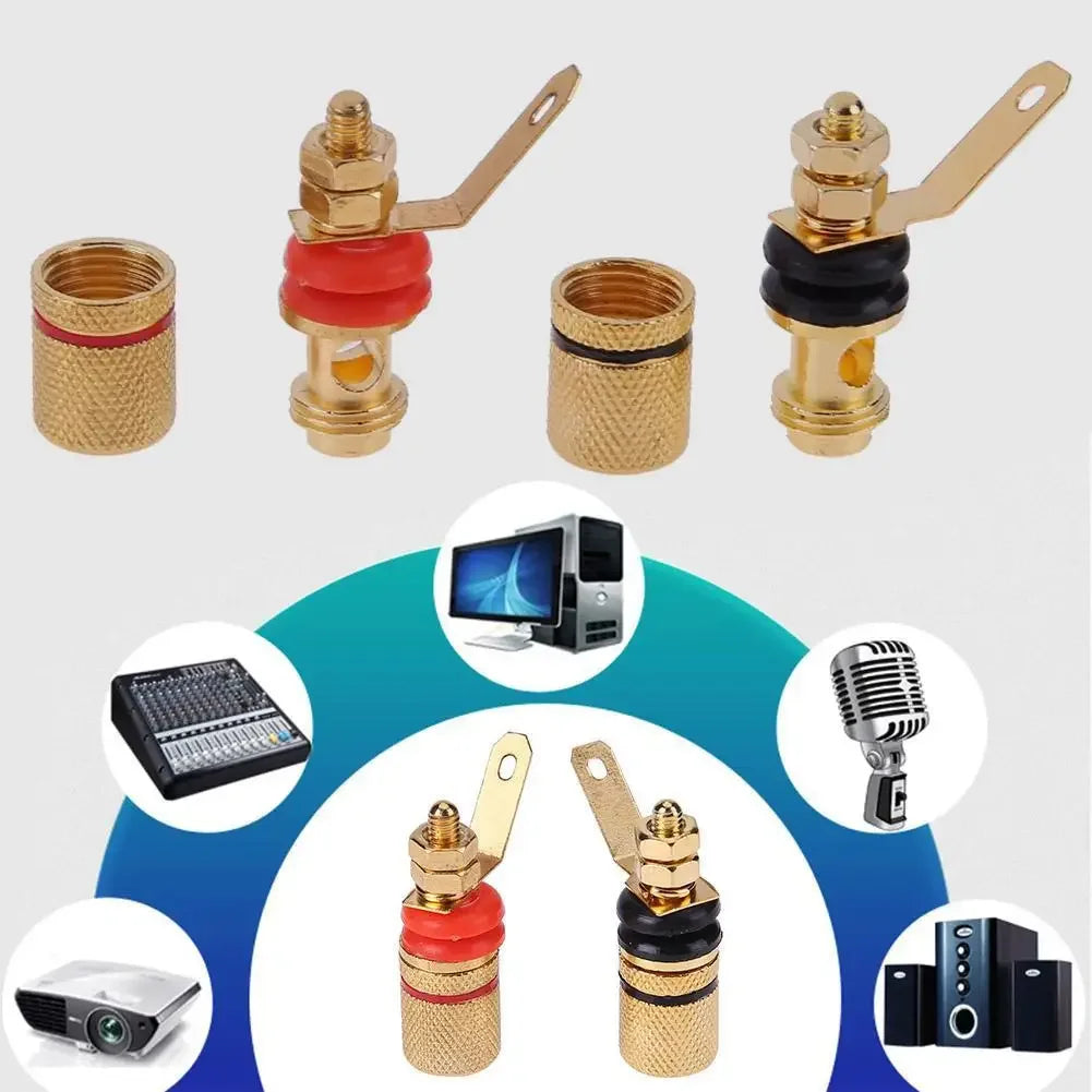 2-10pcs Gold Plated Amplifier Speaker Terminal Binding Post Banana Plug Socket Connector Suitable for Banana Plugs Accessories Zpaxo