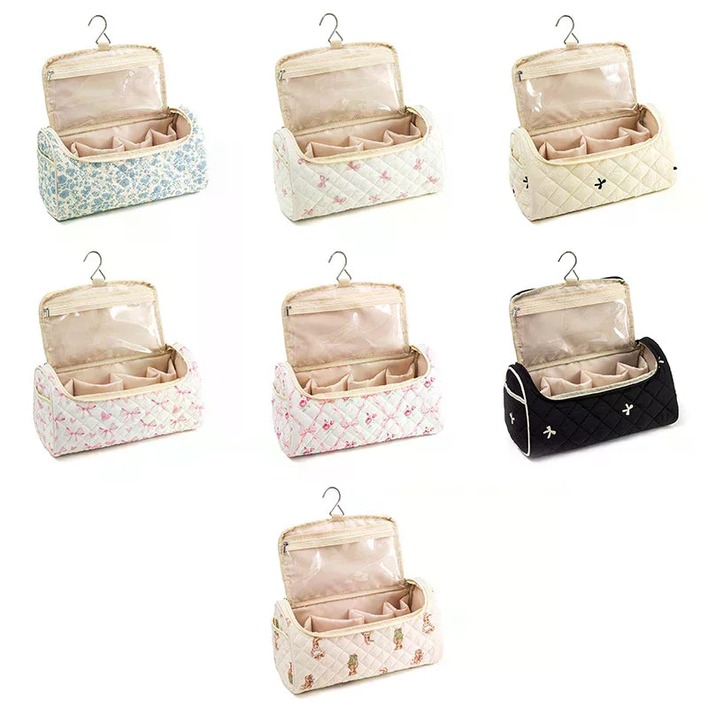 Quilted Travel Case Airwrap Cotton Hair Tools Bag Hangable Storage Zpaxo