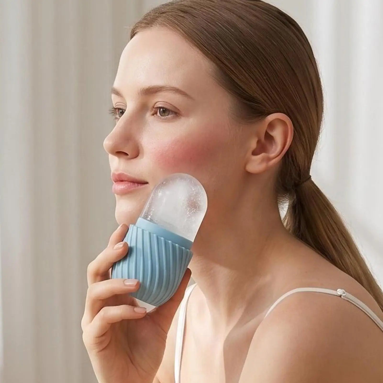 Face Ice Roller Silicone Reusable Massage Skincare Puffiness Dark