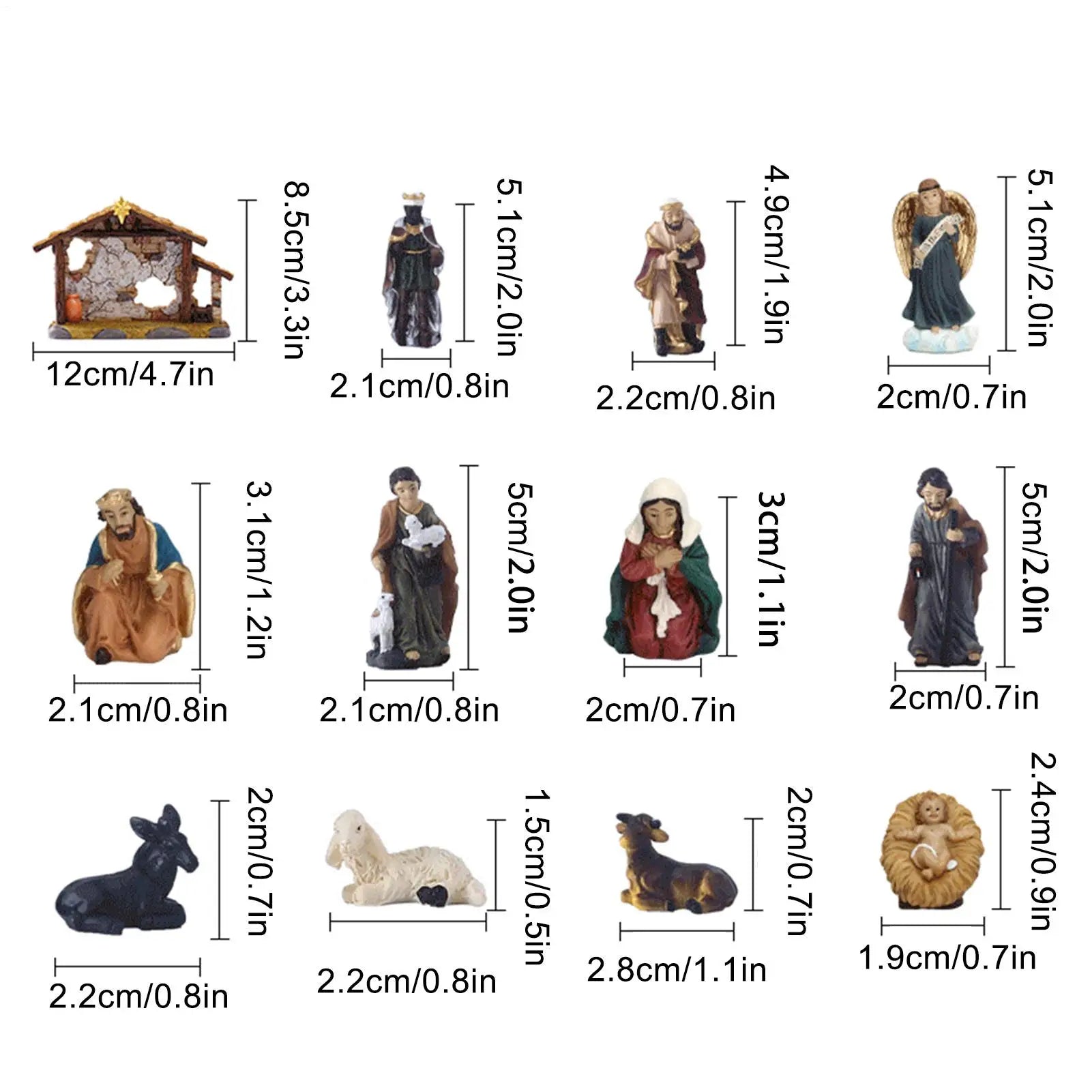 Nativity Christmas Manger Decoration Resin Figurine Bookshelf Home