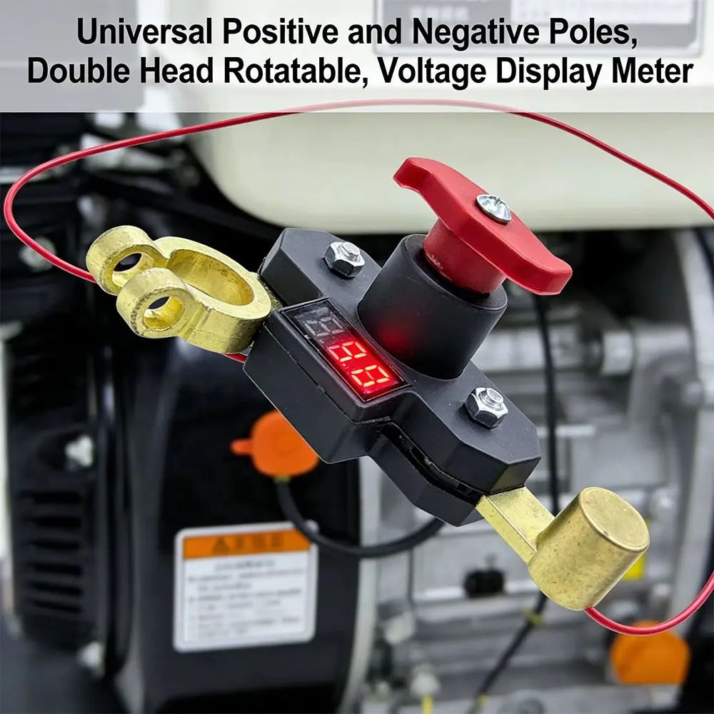 Dual-rotary Switch Battery Kill Switch Bidirectional Joint Digital Voltage Display Battery Power Switch Anti-Leakage Switch Zpaxo