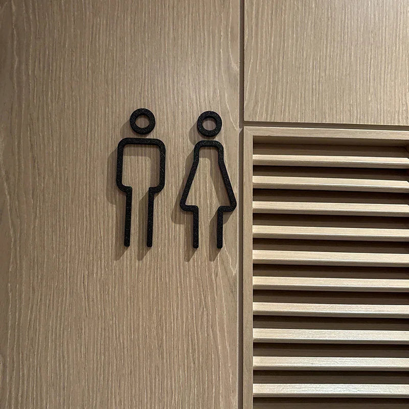 3D Printed Bathroom Door Sign Male Female Restrooms Symbol Decor Zpaxo