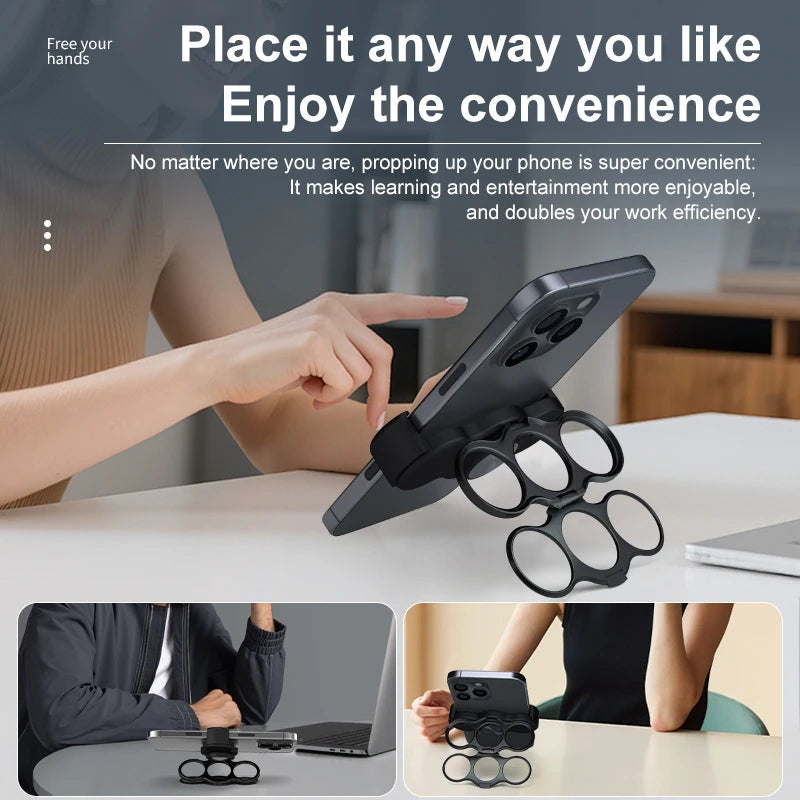 Multi Functional Foldable Phone Stand 360 ° Rotating Stand With Three Ring Support Metal Detachable Portable Phone Holder Zpaxo