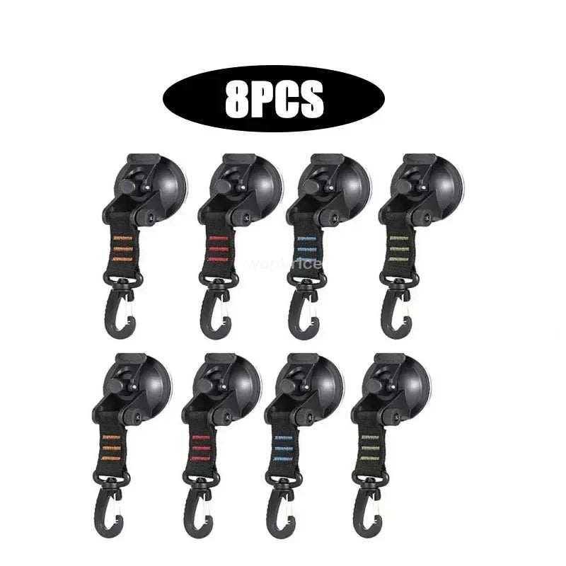1/8 Pcs Car Tent Suction Cups Outdoor Camping Rope Powerful Suction Cup Buckle Side Tarps Tent Suckers Anchor Securing Hook Zpaxo 8PCS-mix