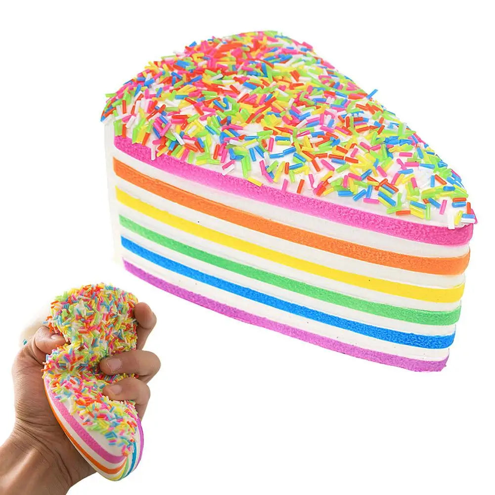 14cm 1/2pcs Rainbow Cake Slow Rising Simulated Food Squeeze Toy Stress Relief Decompression Toy Gift for Kids Adults Zpaxo A