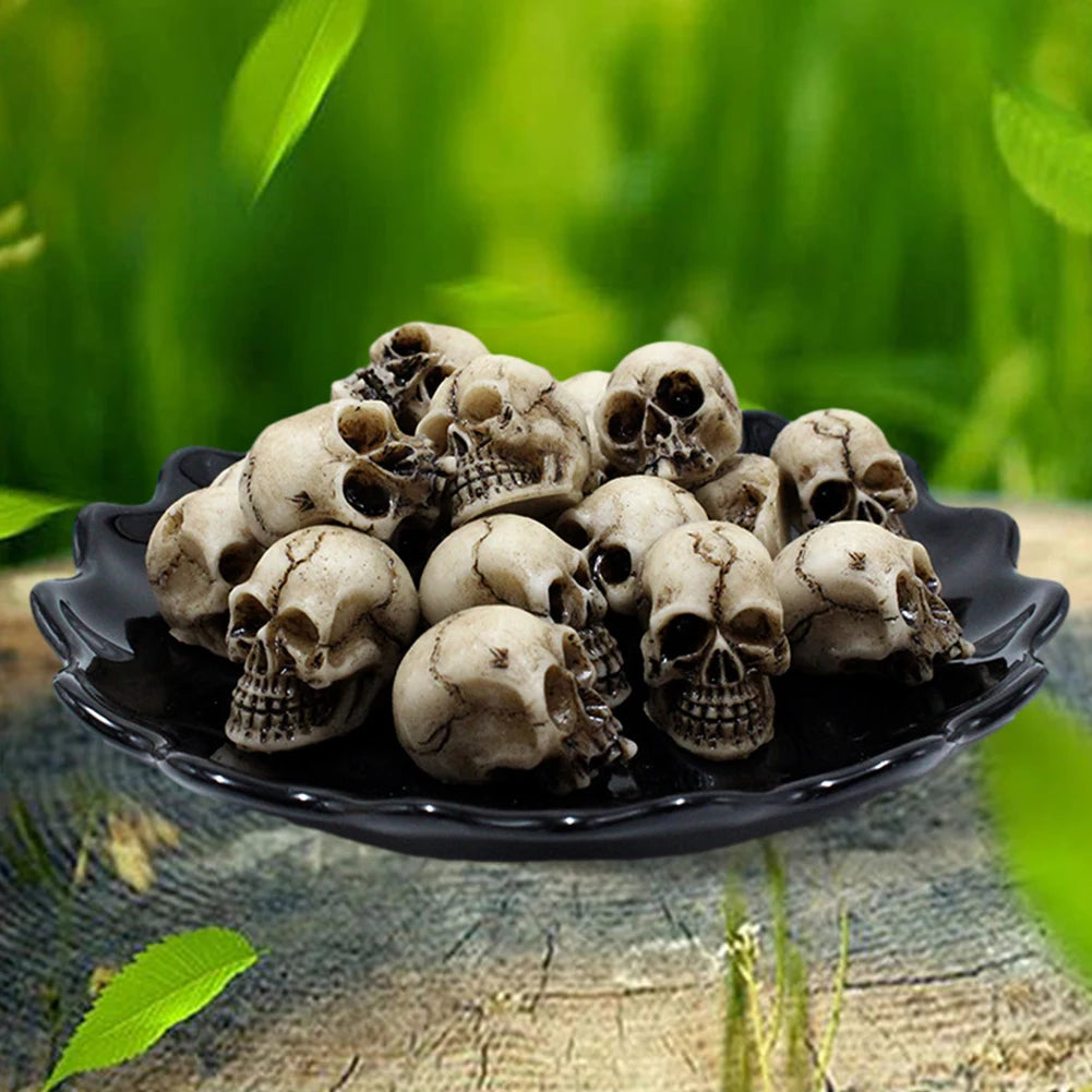20- Gothic Skull Mushroom Sculptures Halloween Decoration Skeleton Zpaxo