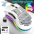 BM600 Rechargeable USB Wireless RGB Light Honeycomb Gaming Mouse Zpaxo White