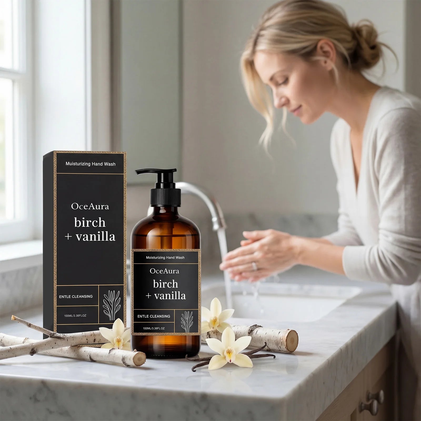 OceAura Vanilla Extract Moisturizing Hand Wash 100ml Liquid Hand Soap Zpaxo