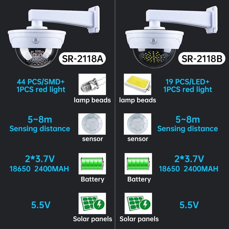 Solar Lights Outdoor Camera Lamp Anti-thief Home Courtyard PIR Motion Zpaxo