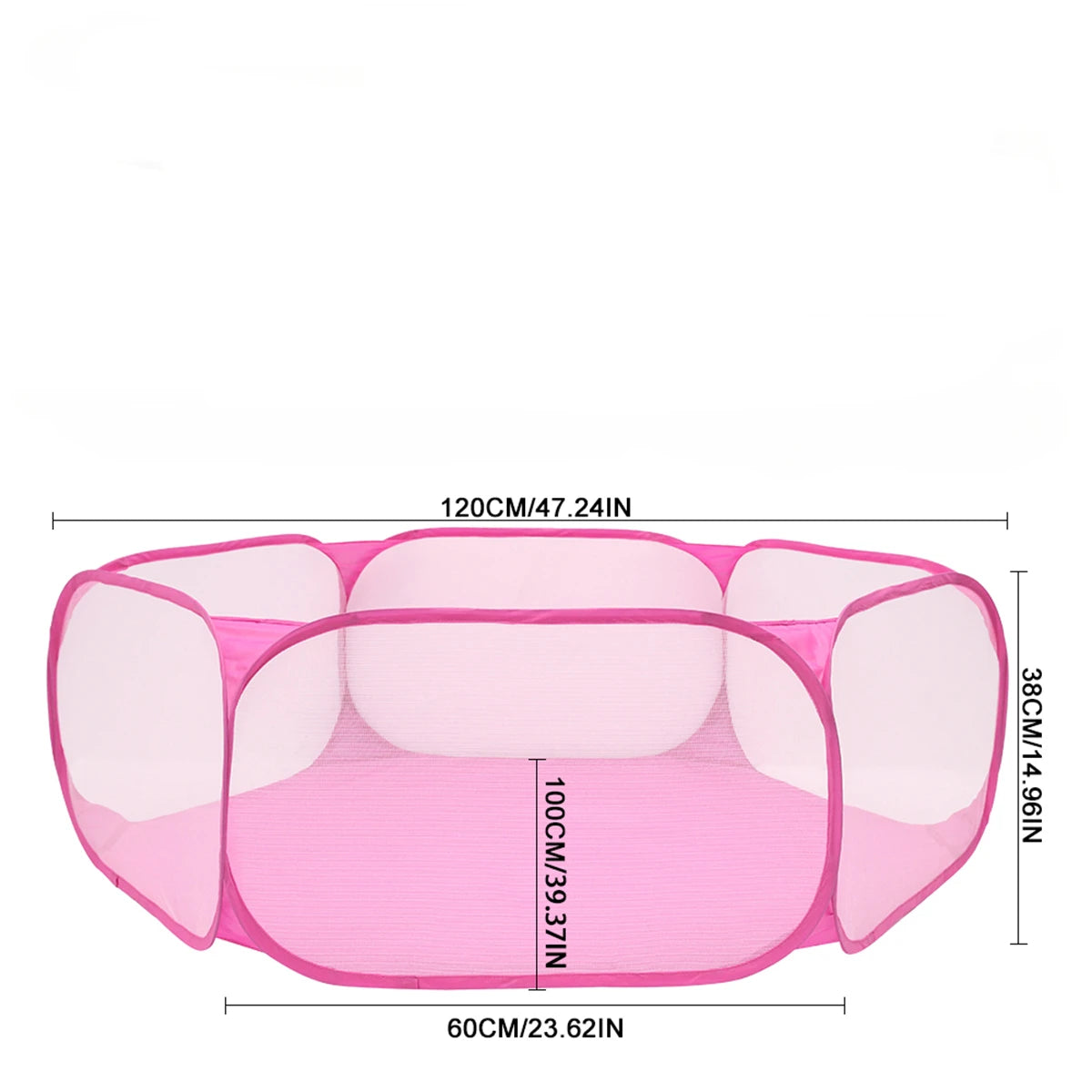 Pet Playpen Outdoor Breathable Small Animals Tent Rabbit Play Pen Foldable Transparent Pet Exercise Fence for Guinea Pig Cage Zpaxo Pink