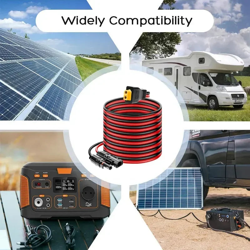 6m 3m Solar Extension Cable Connector Charging Wire Portable Power Zpaxo