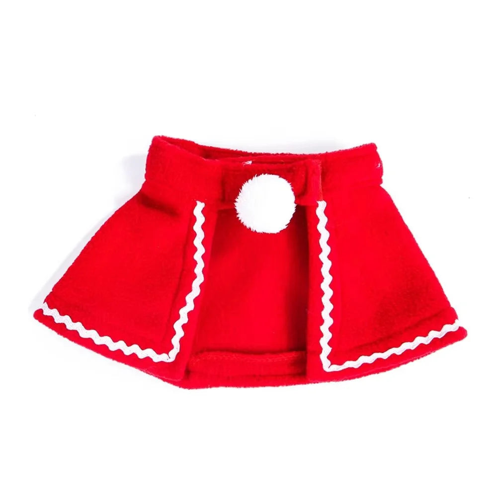 Cute Winter Pet Cloak Dog Cat Christmas Clothes Warm Puppy Santa Red