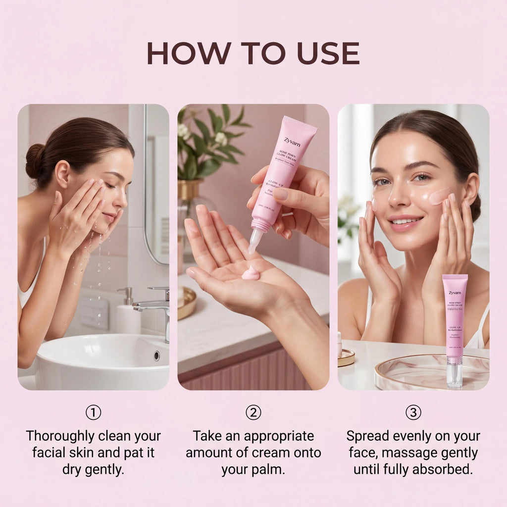 ZYVARN Rose PDRN Glow Boost Cream – Niacinamide & Peptides Facial Moisturizer Cream Zpaxo