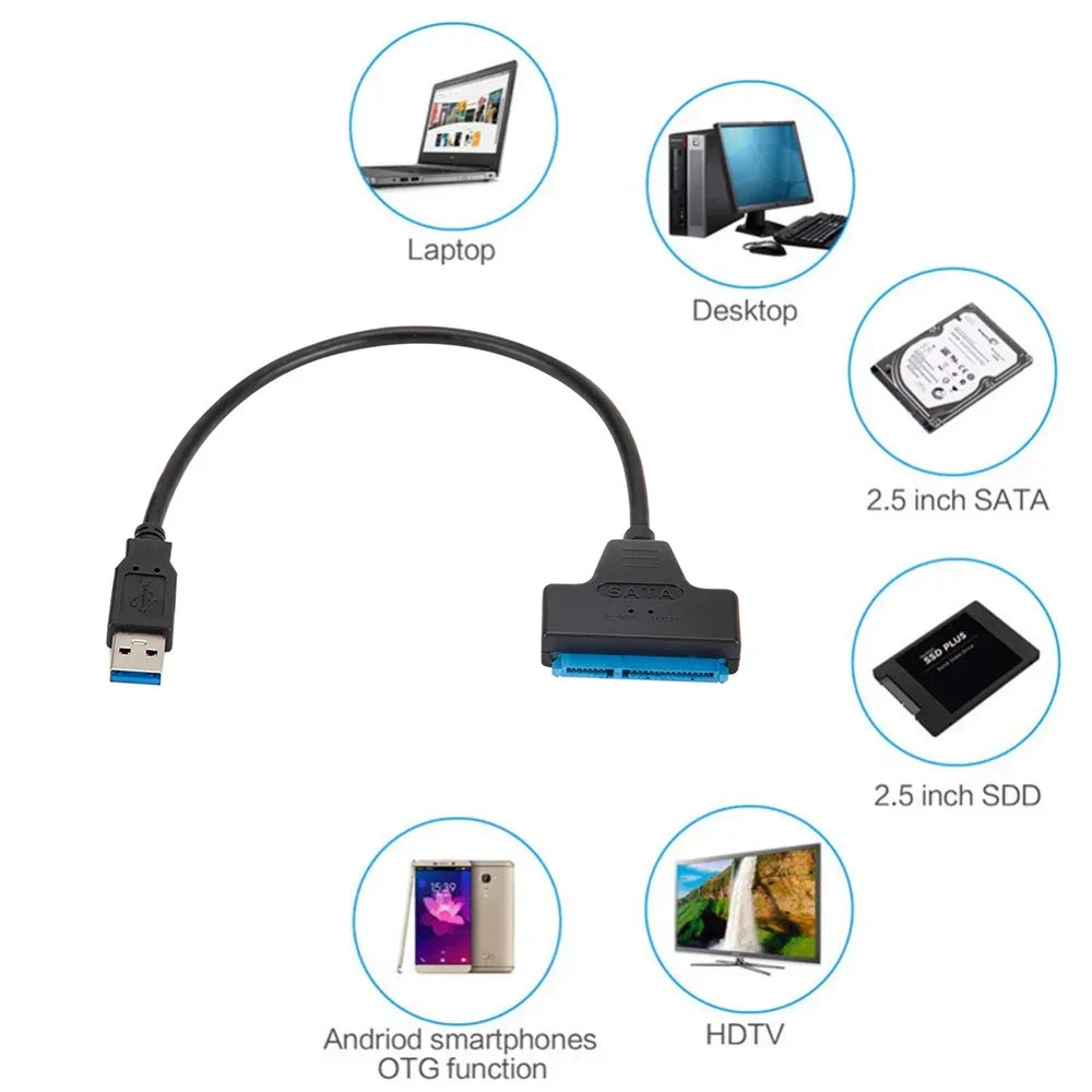 SATA USB 3 0 2 Cable External HDD SSD Hard Drive 22 Pin Adapter III Zpaxo