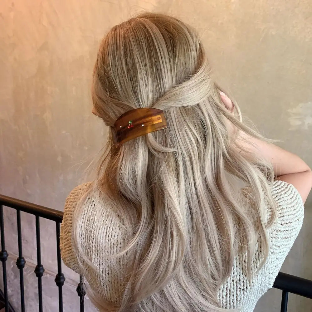 New Diamond-Studded Acetate Hair Claw Butterfly Shape Floral Pattern Hair Clip Sweet Style Elegant Shark Clip Back-Head Updos Zpaxo
