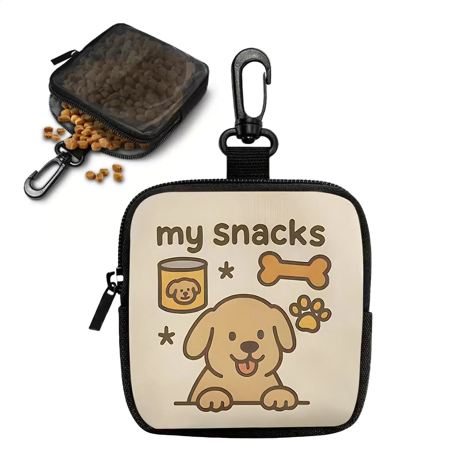 Portable Dog Treat Bag With Hook And Zipper Pet Training Pocket Puppy Pet Training Outdoor Walking Bag Dog Training Accessory Zpaxo