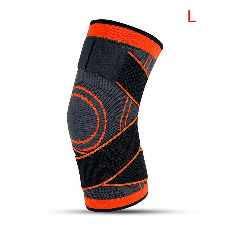 Knee Compressions Sleeve Adjustable Sports Knee Pad Patella Stabilizer Brace Support For Hiking Soccer Basketball Running Sport Zpaxo L-Orange