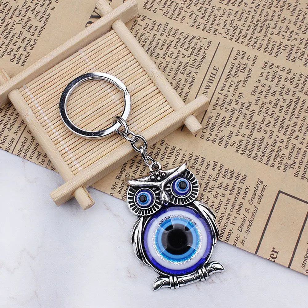 Crystals Hanger Evil Eye Owl Blue Protection Fashion Jewelry Car Keychain Car Pendant Car Accessories Zpaxo