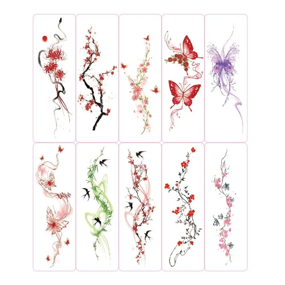 Trendy Flower Temporary Tattoos Glitter Waterproof Arm Tattoo Zpaxo