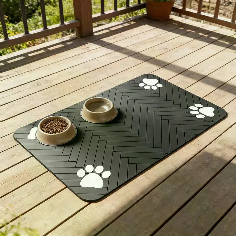 Pet Feeding Mat-Absorbent Pet Placemat For Food And Water Bowl With Waterproof Rubber Backing Quick Dry Water Mat For Dog Cat Zpaxo