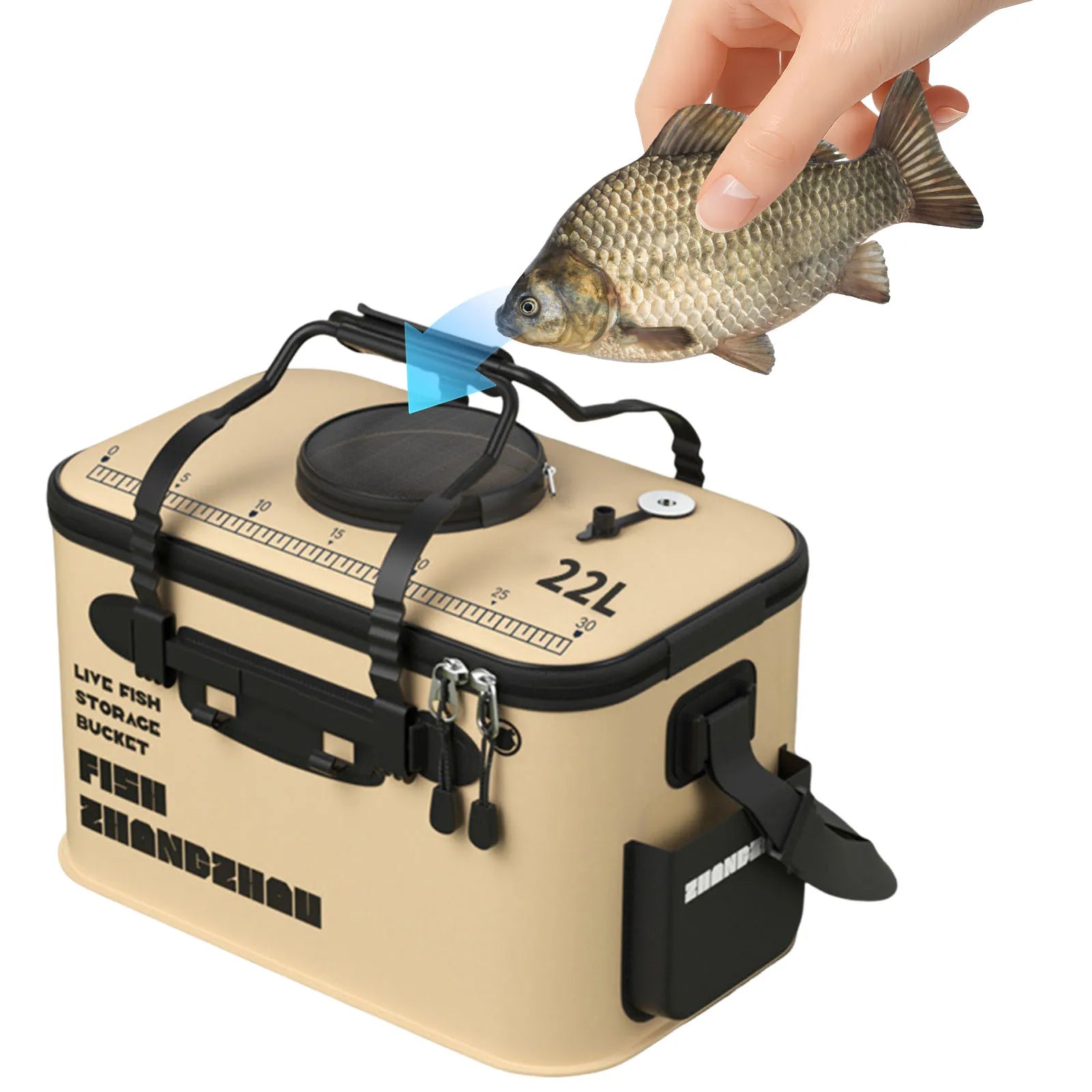 EVA Foldable Fishing Bucket Handbar Portable Water Tank Shoulder