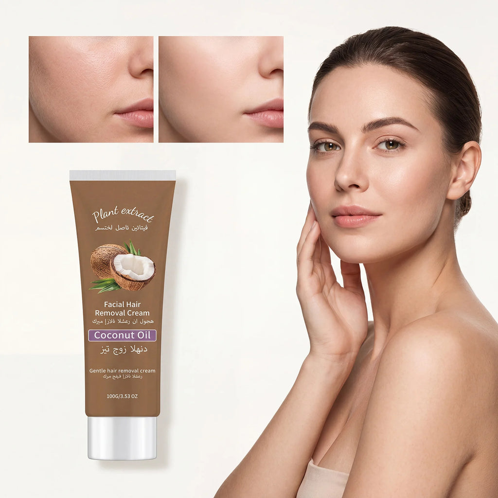 Mild Facial Hair Removal Cream Clean Remove Lip Hair Smooth Skin Soften Body Hair Moisturizing Soothing After Hair Removal Skin Zpaxo