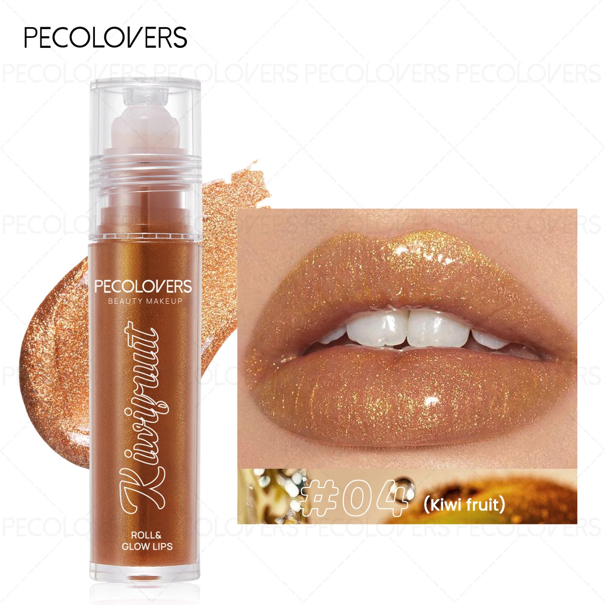 1PC Shimmer Moisturizing Lip Oil Long-Lasting Non-Sticky Lip Gloss Sweatproof Formula Pinkish-Shimmer Lip Gloss for Everyday Zpaxo 04