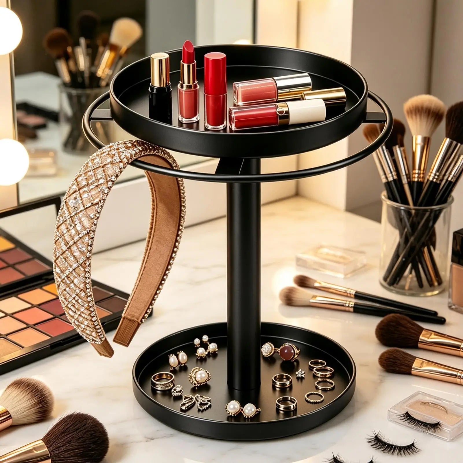 Sunglasses Organizer Stand Metal 360 Degree Rotation Jewelry Rack