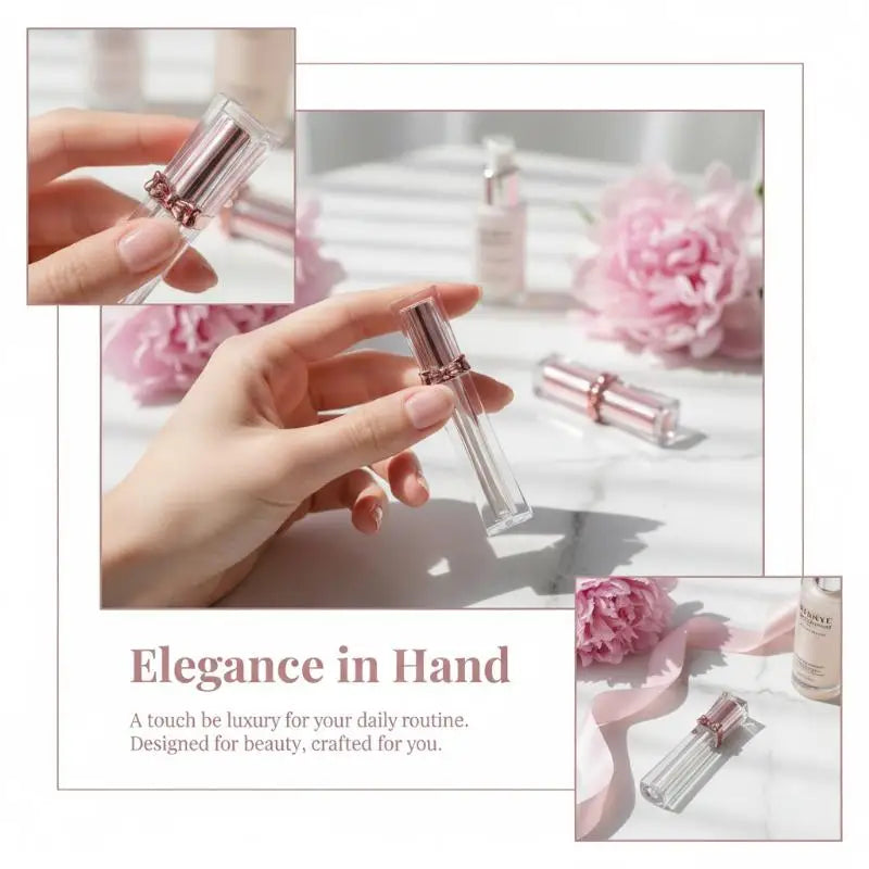 Empty Portable Lip Gloss Tubes DIY Clear Bowknot Glaze Square Rose Zpaxo Default Title