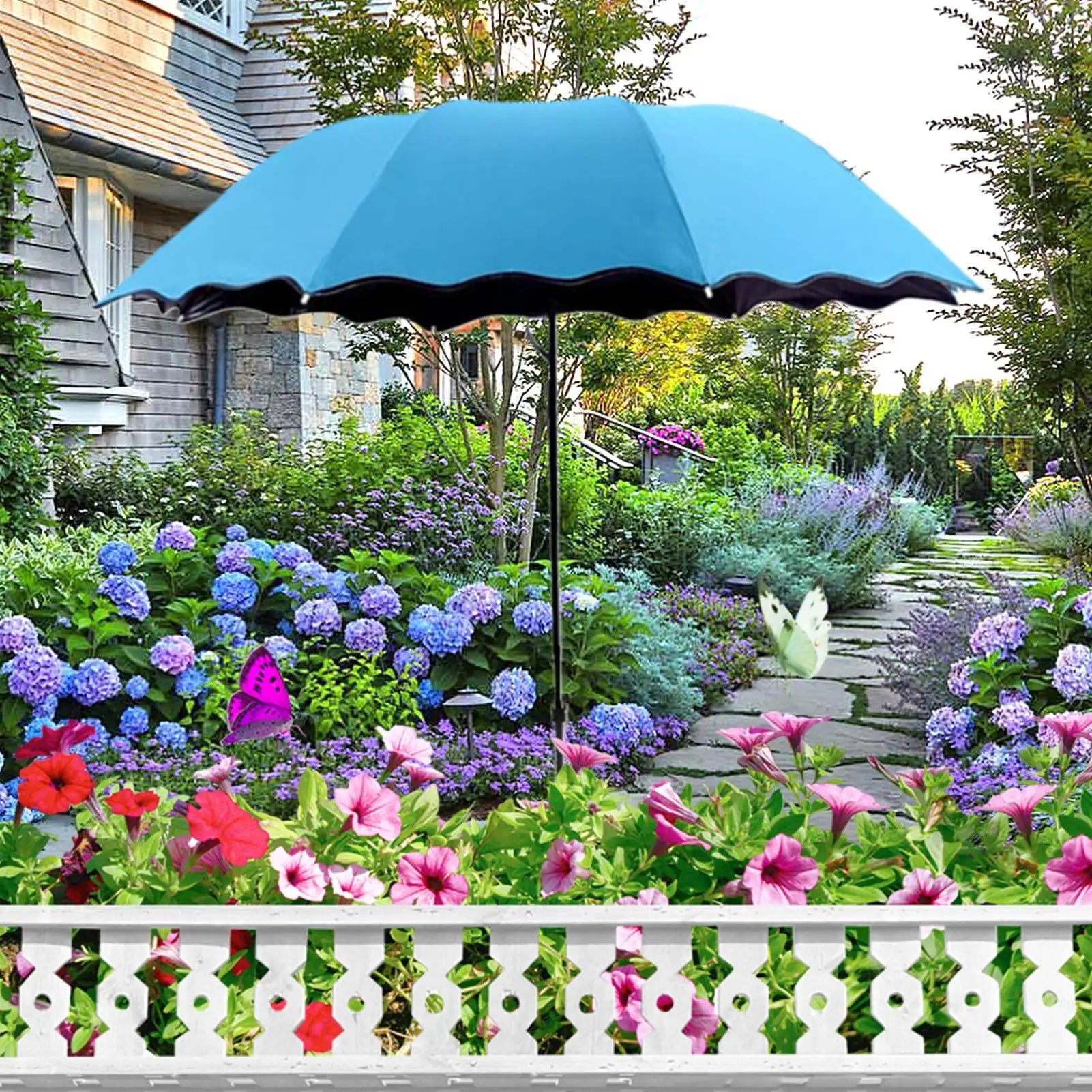 Umbrellas for Outdoor Plants Foldable Canopy Garden Umbrella Shade for Patio Balcony Outdoor Backyard Terrace Camping Picnic Zpaxo